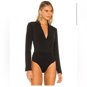 Bardot Black Long Sleeve Blazer Bodysuit